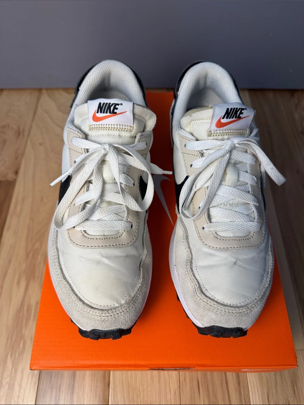 Nike Waffle Debut Sneakers Women’s Size 8 Sanddrift Black Retro Running Shoes - Picture 5 of 11